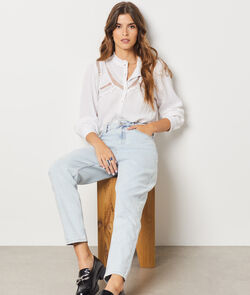 Cotton high waist jeans