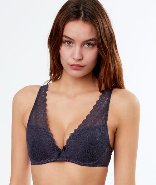 Bra no. 3 - push-up triangle bra anthracite.