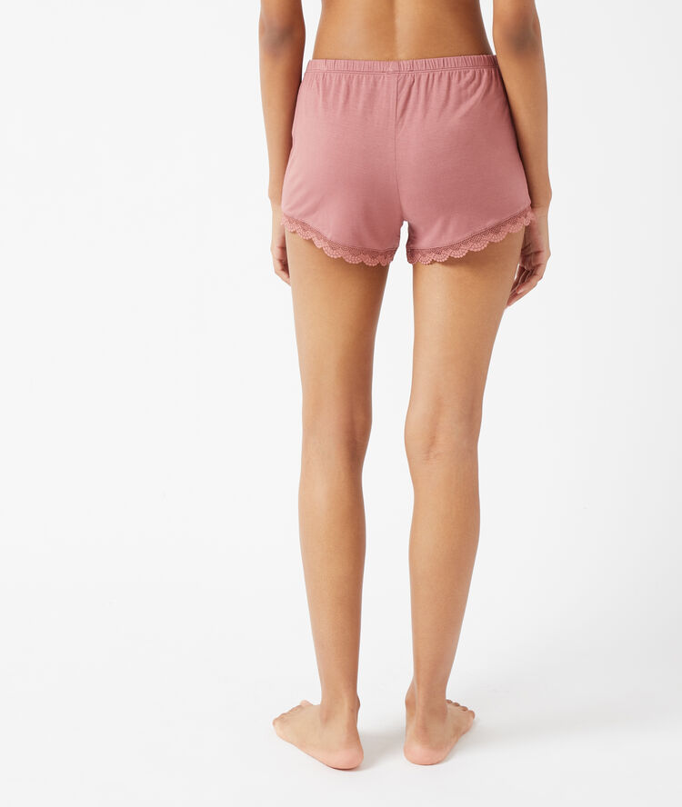 Short bords dentelle blush.