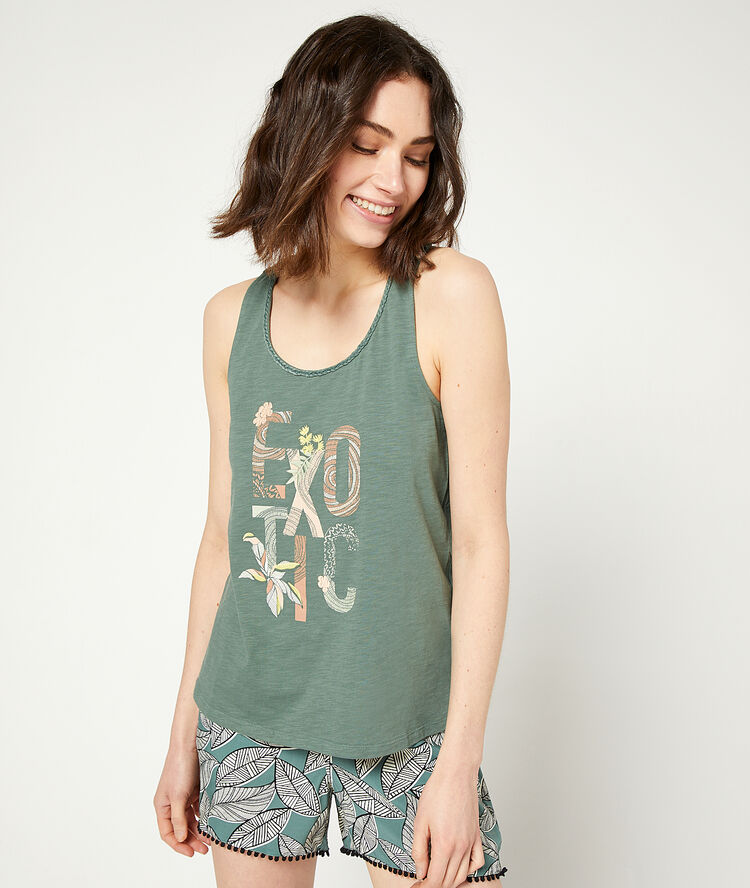 Exotic' tank top khaki.