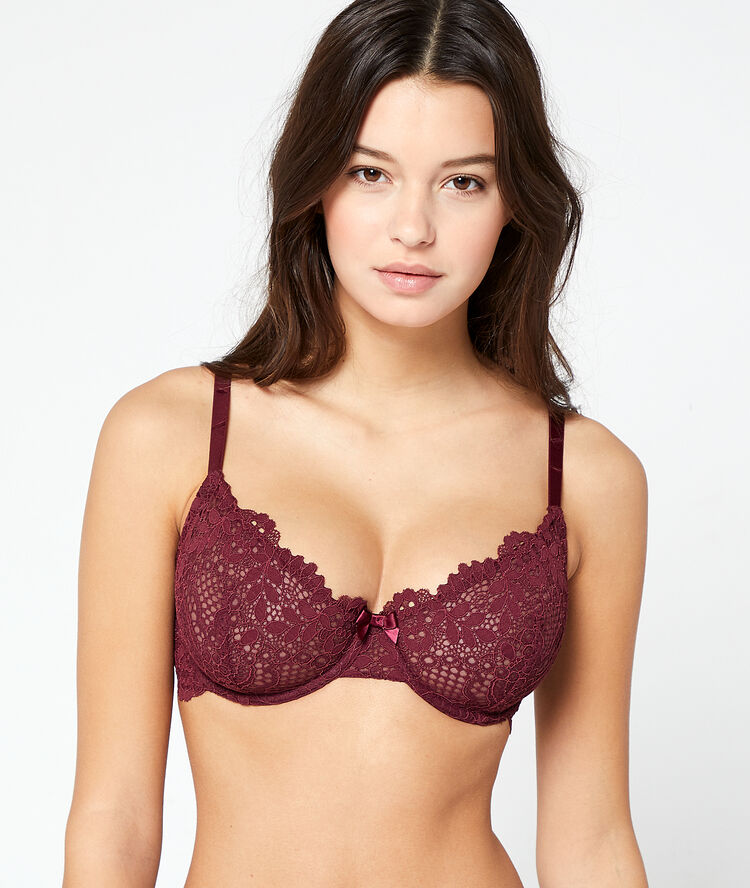 Soutien-gorge corbeille prune.