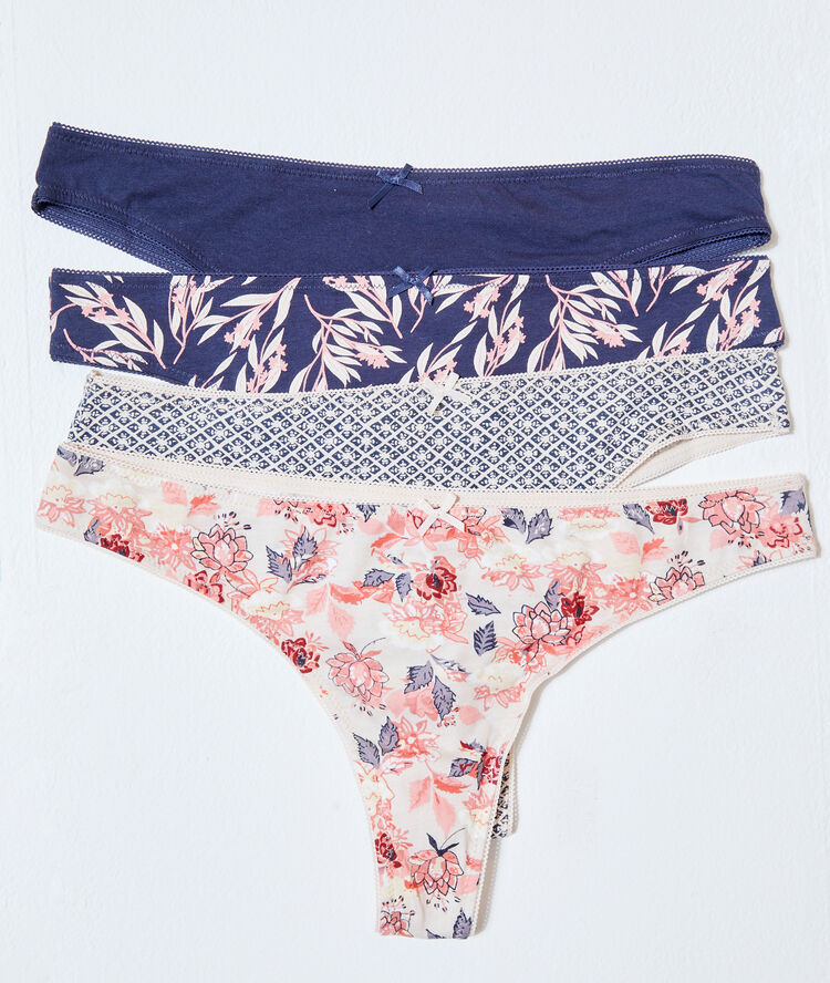 Lot de 4 tangas bleu marine.