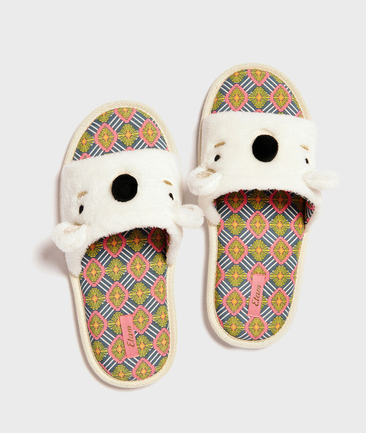 Tongs "doudou" koala ecru.