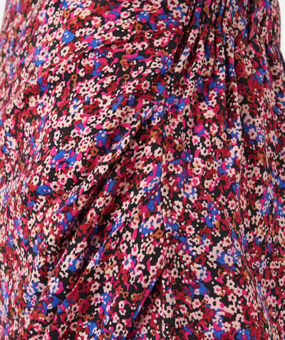 Printed wrap skirt;${refinementColor}
