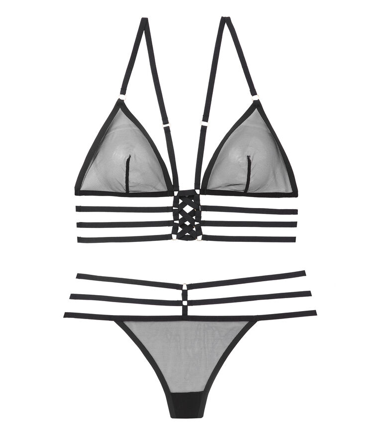 Sexy mesh - triangle bra noir.