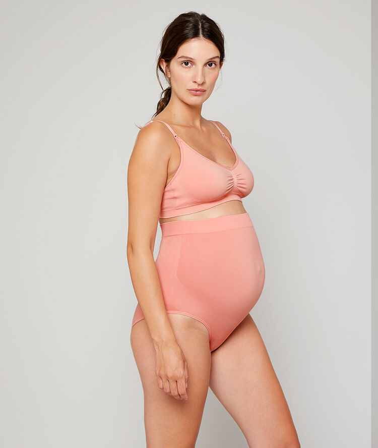 Seamless bra, breastfeeding pads pink.
