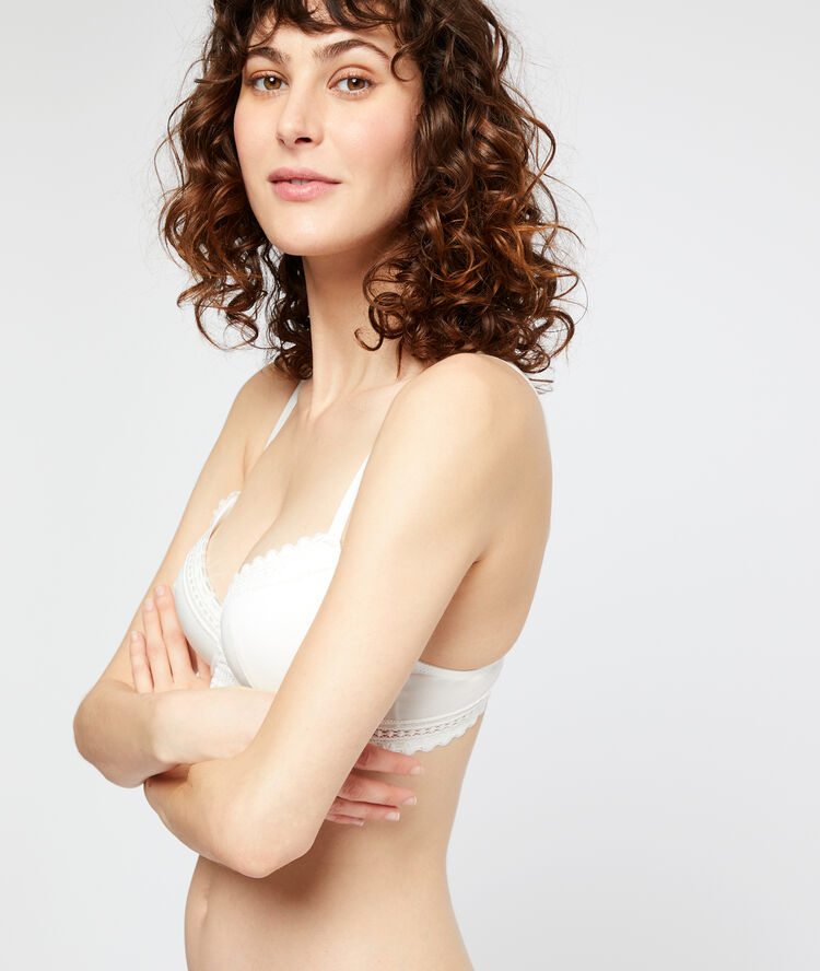 Thin pads n&deg;4 bra, modal off white.