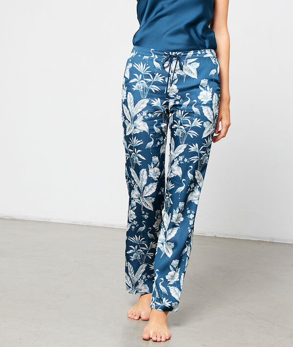 Pantalon satiné imprimé floral Pantalon satiné imprimé floral