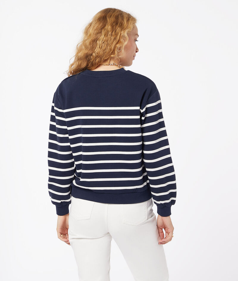 Cotton striped sweatshirt;${refinementColor}