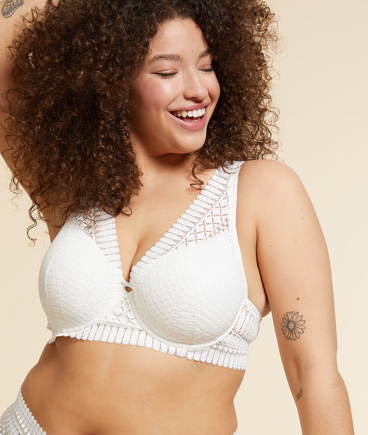N&deg;6 bra - natural triangle bra off-white.