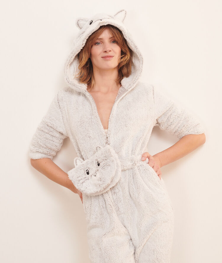 Combinaison chat gris.