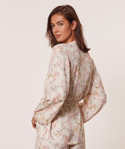 Floral print robe;${refinementColor}