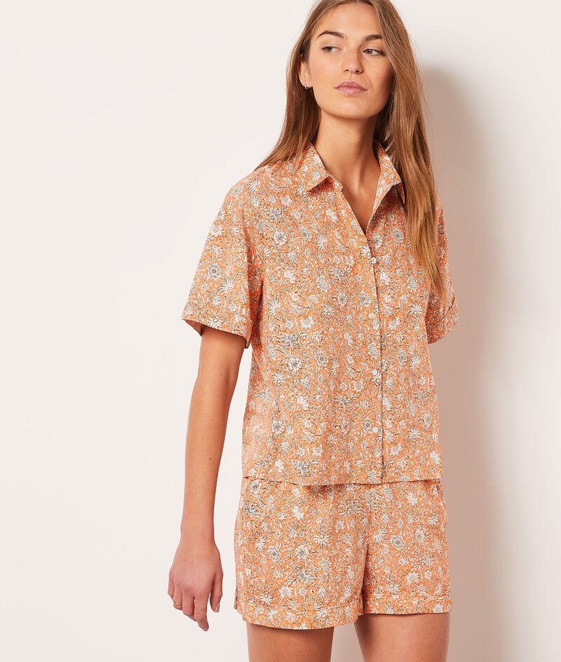 Printed Pajama Shirt;${refinementColor}