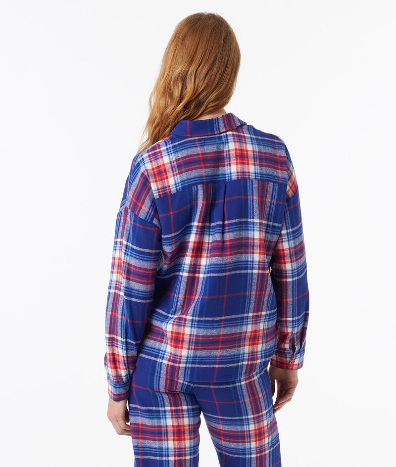 100% organic cotton checkered pajama shirt;${refinementColor}