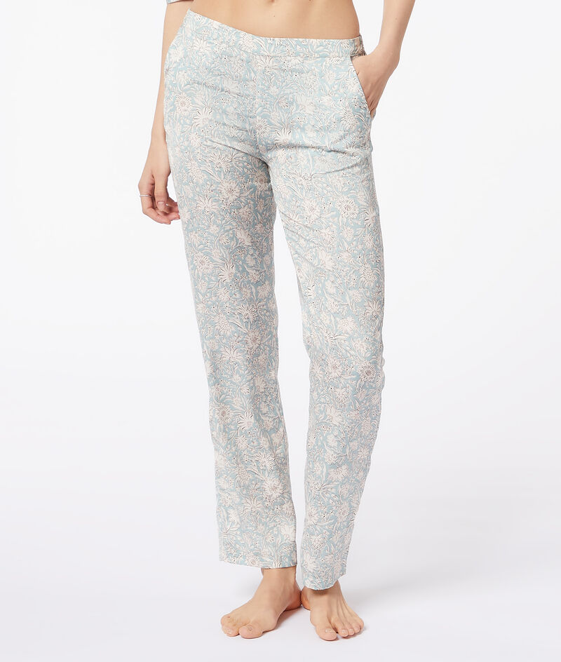 Pantalón pijama estampado floral;${refinementColor}