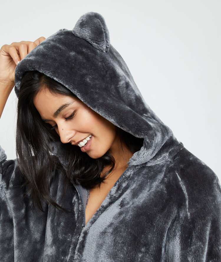 Cat hood poncho anthracite.