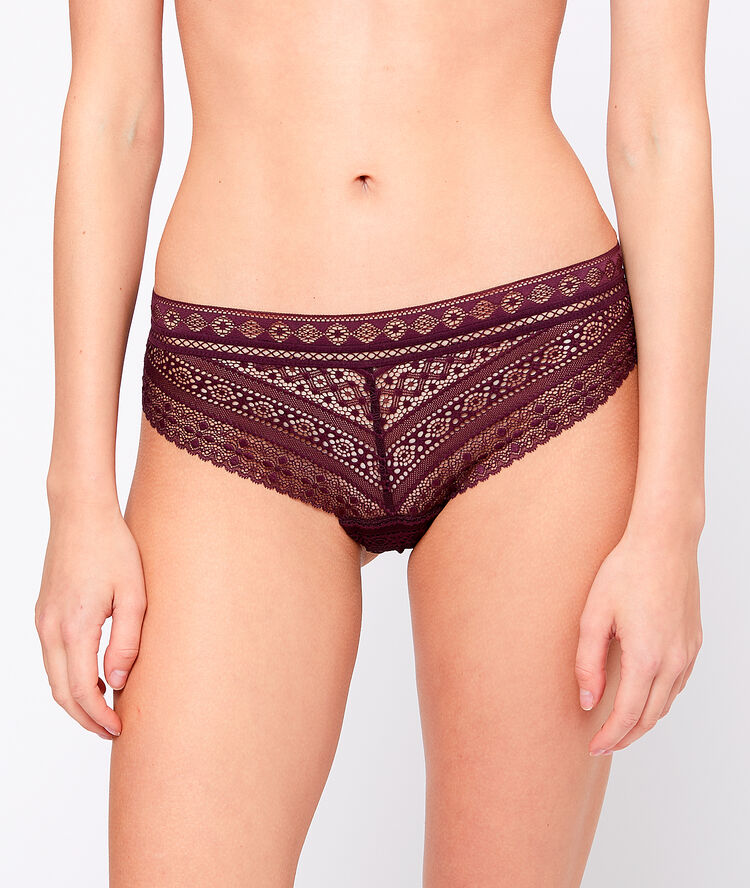 Graphic lace hipster blueberry.