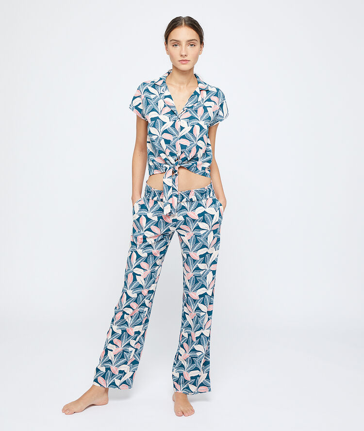 Trousers in a foliage print multicoloured.