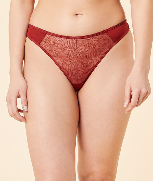 Tulle high cut thong;${refinementColor}