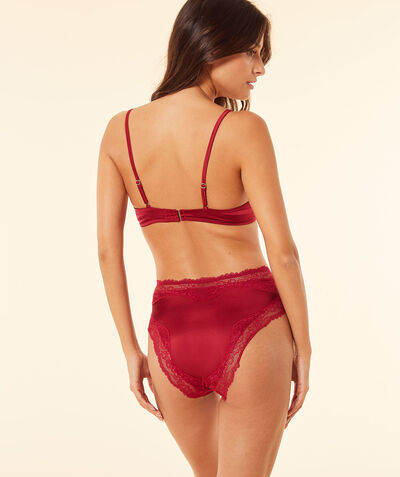 High-waisted silk and lace panties;${refinementColor}
