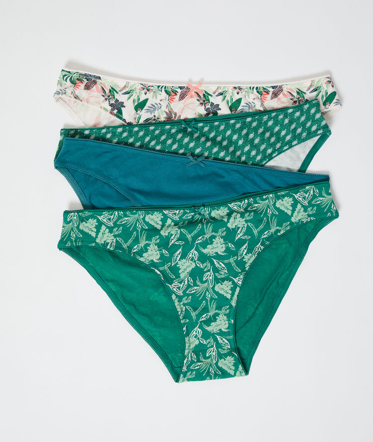 4-pack organic cotton briefs green.