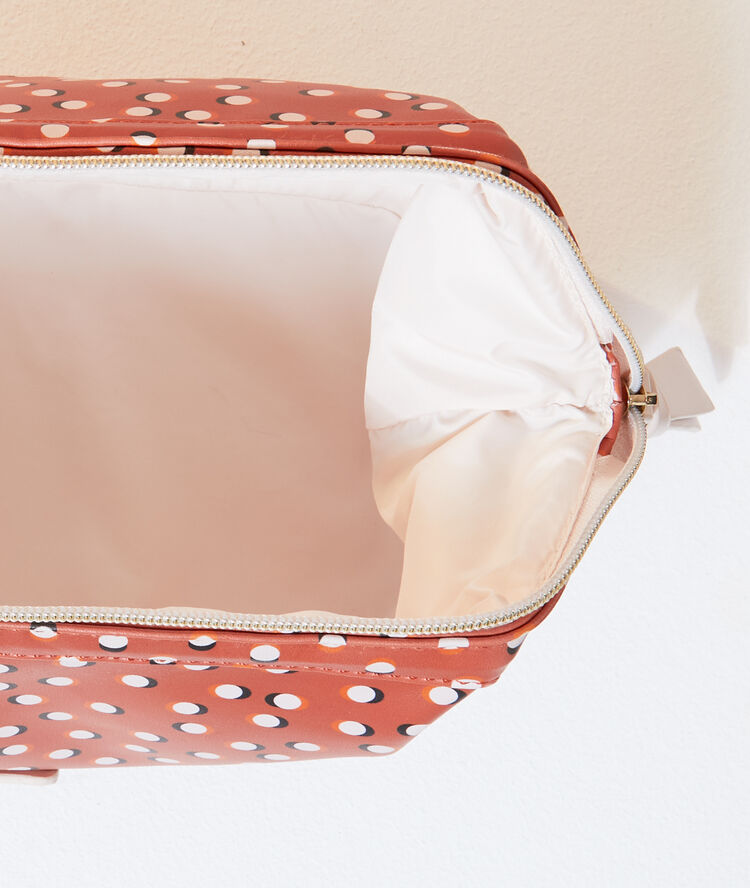 Trousse de toilette &agrave; pois anis.