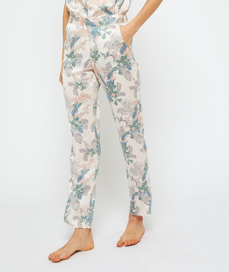 Printed pyjama trousers white.