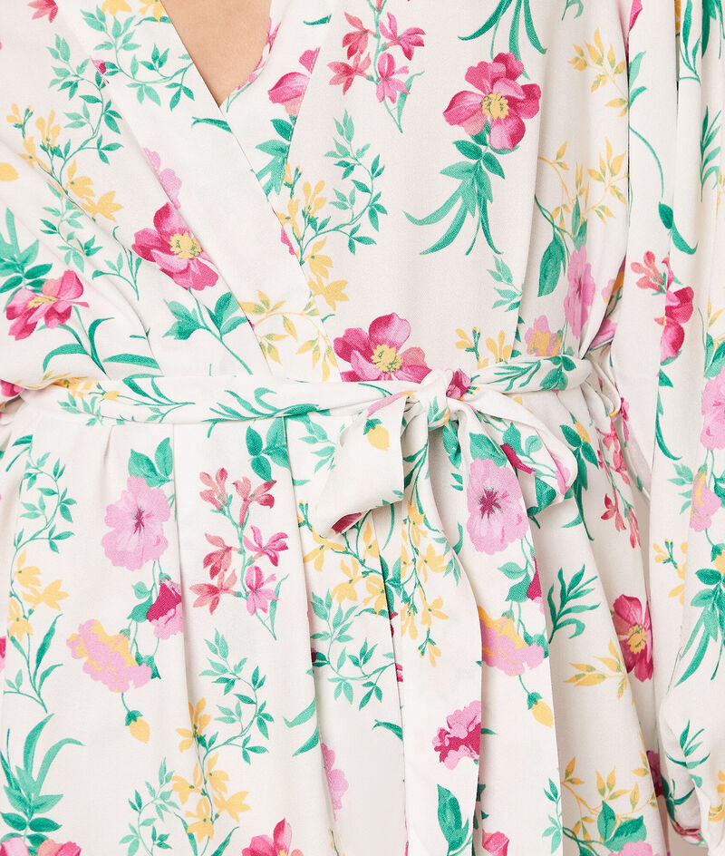 Floral Short Robe;${refinementColor}