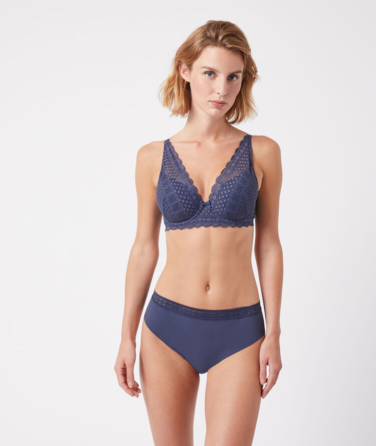 N°6 bra - natural triangle charcoal grey.