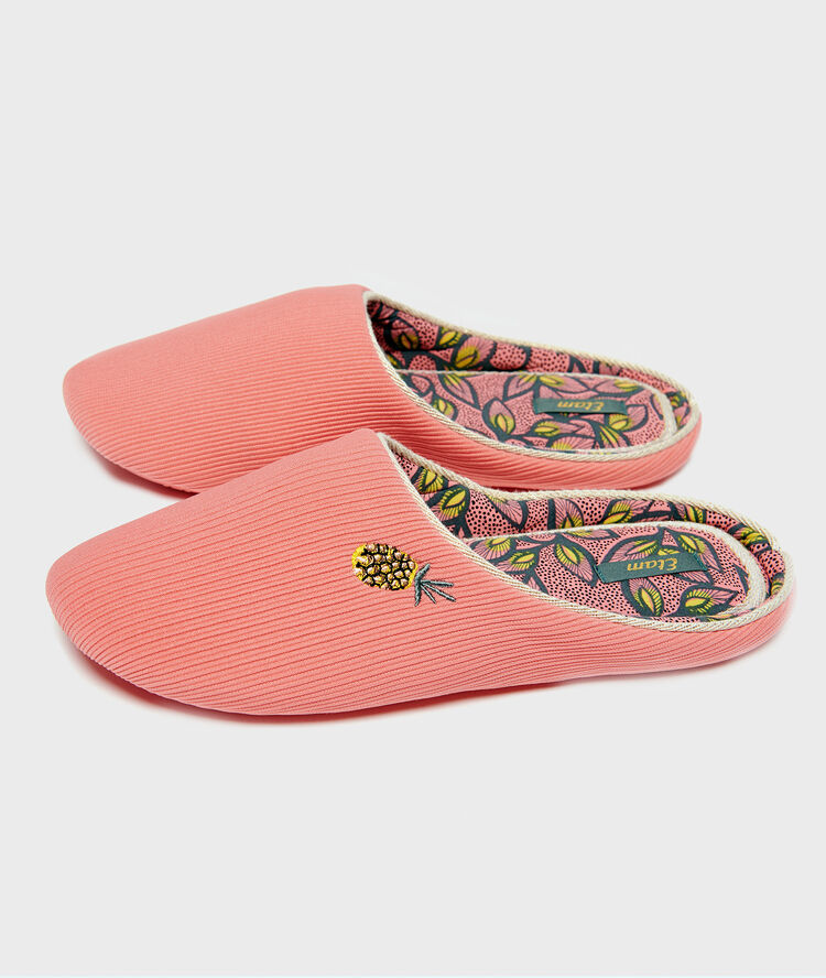 Mules c&ocirc;tel&eacute;es corail.