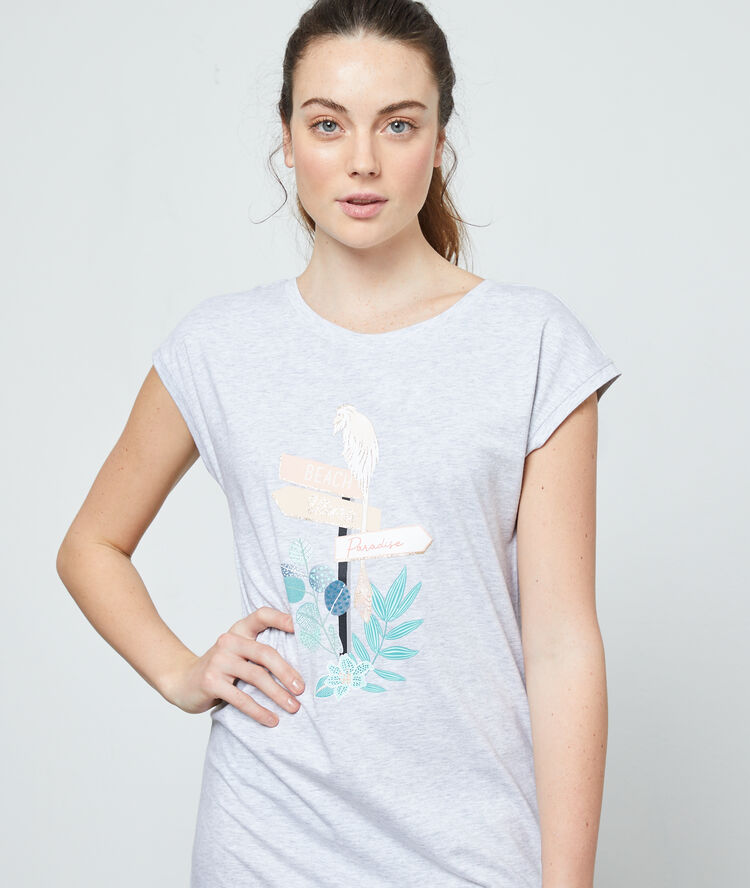 Beach, uluru, paradise' organic cotton nightgown grey.