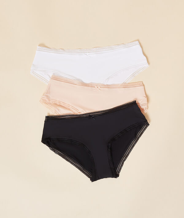 3 pack short briefs, openwork edges 3 pack short briefs, openwork edges
