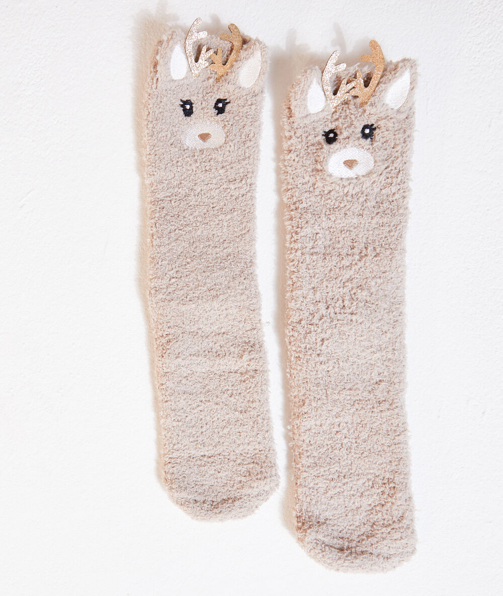 Chaussettes homewear en pilou pilou ecru.