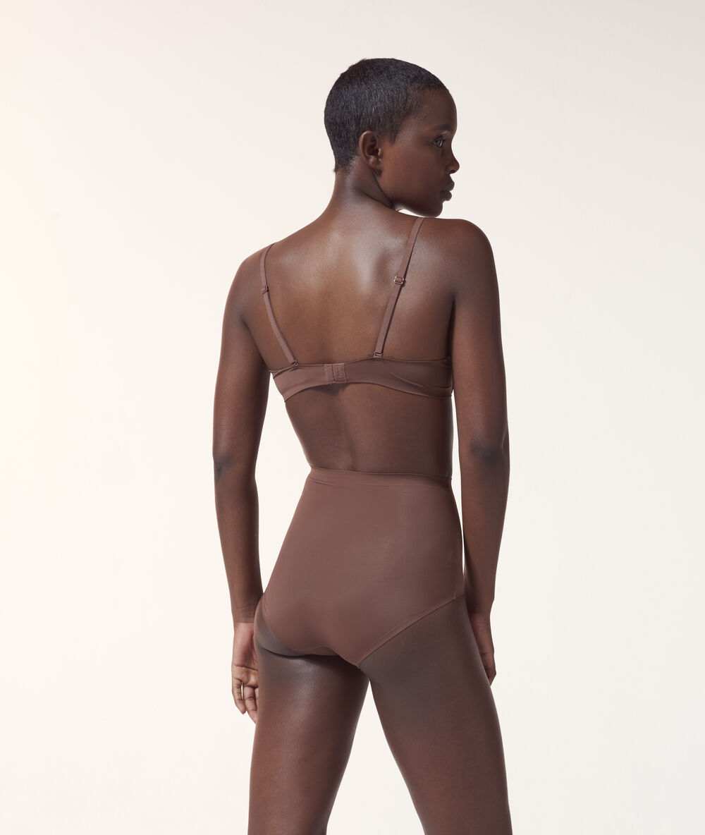 High waist briefs - level 3 : figure shaping brown.