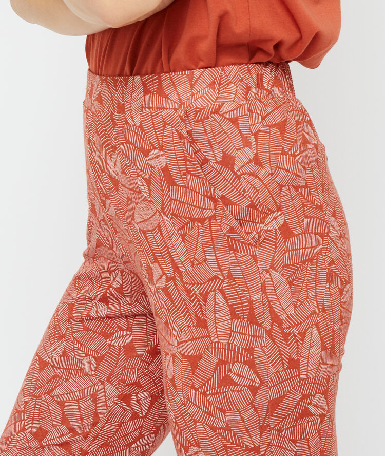 Printed trousers brick red.