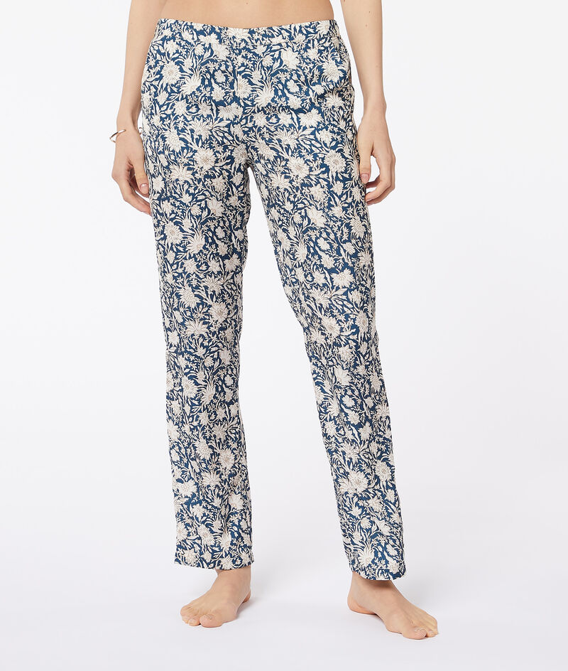 Pantalón pijama estampado floral;${refinementColor}