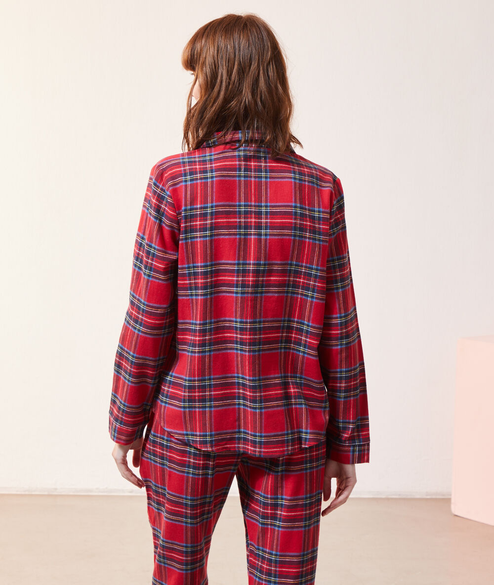 Pyjama shirt in check red.