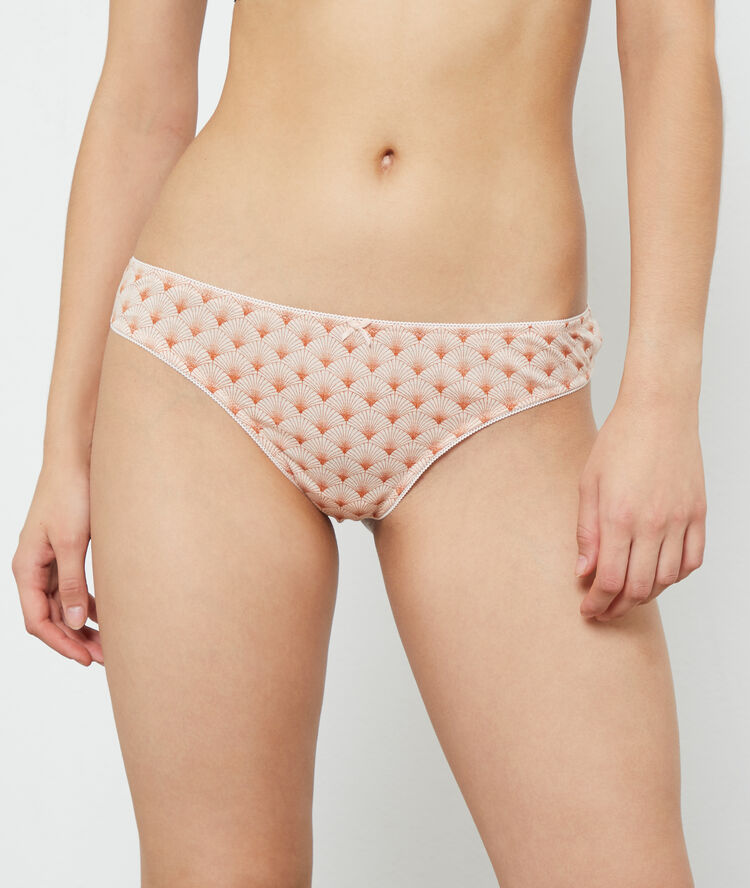 Pack of 7 cotton thongs pink.