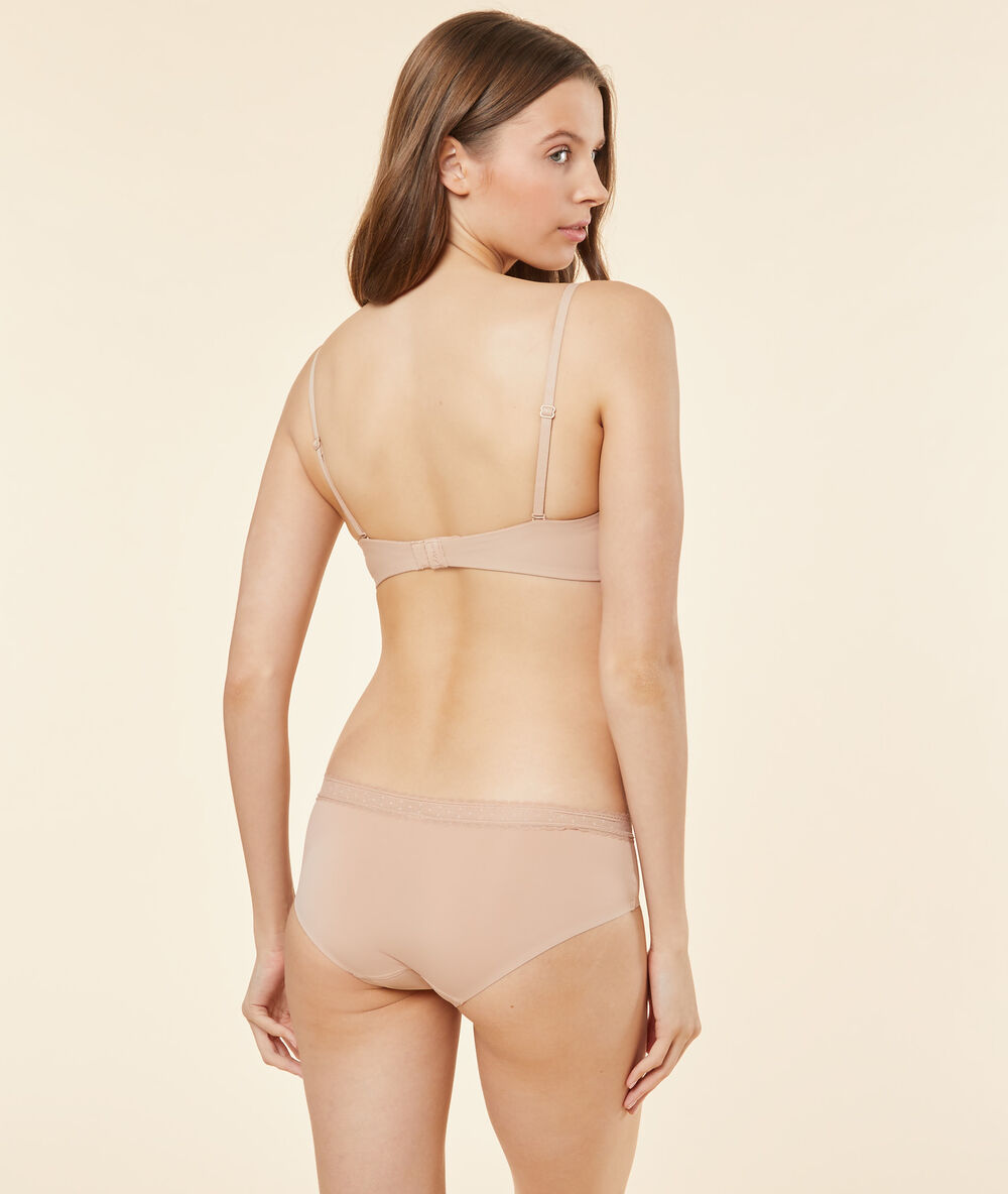 Micro push bandeau bra beige.