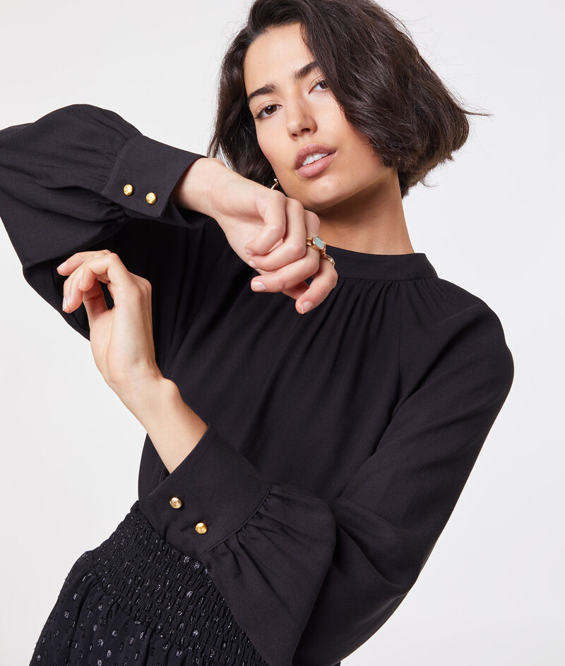 High neck blouse;${refinementColor}