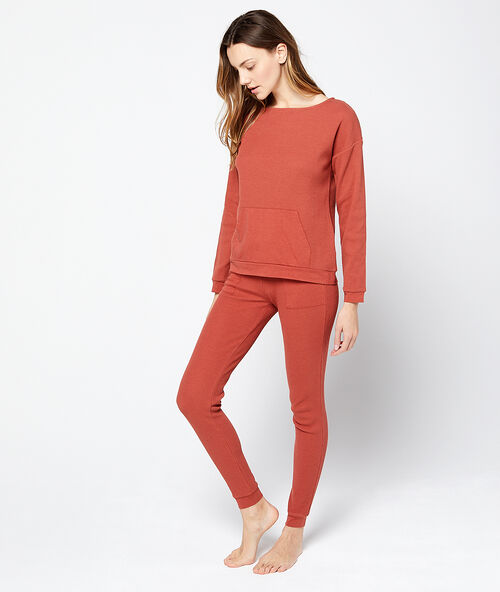 Lounge slim trousers brick.