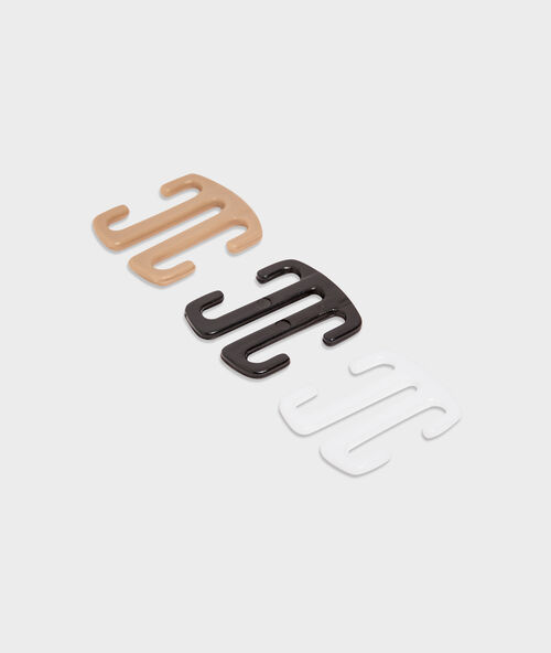 Racer back clip blanc / noir / peau.