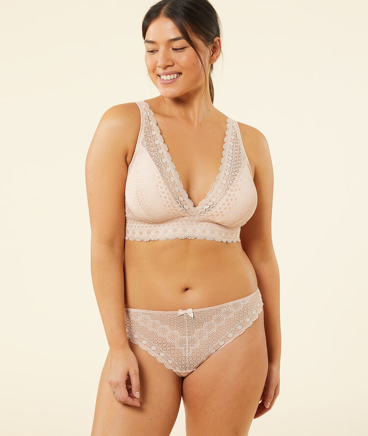 Bra no 8 - non-wired triangle bra, removabe pads powdery pink.