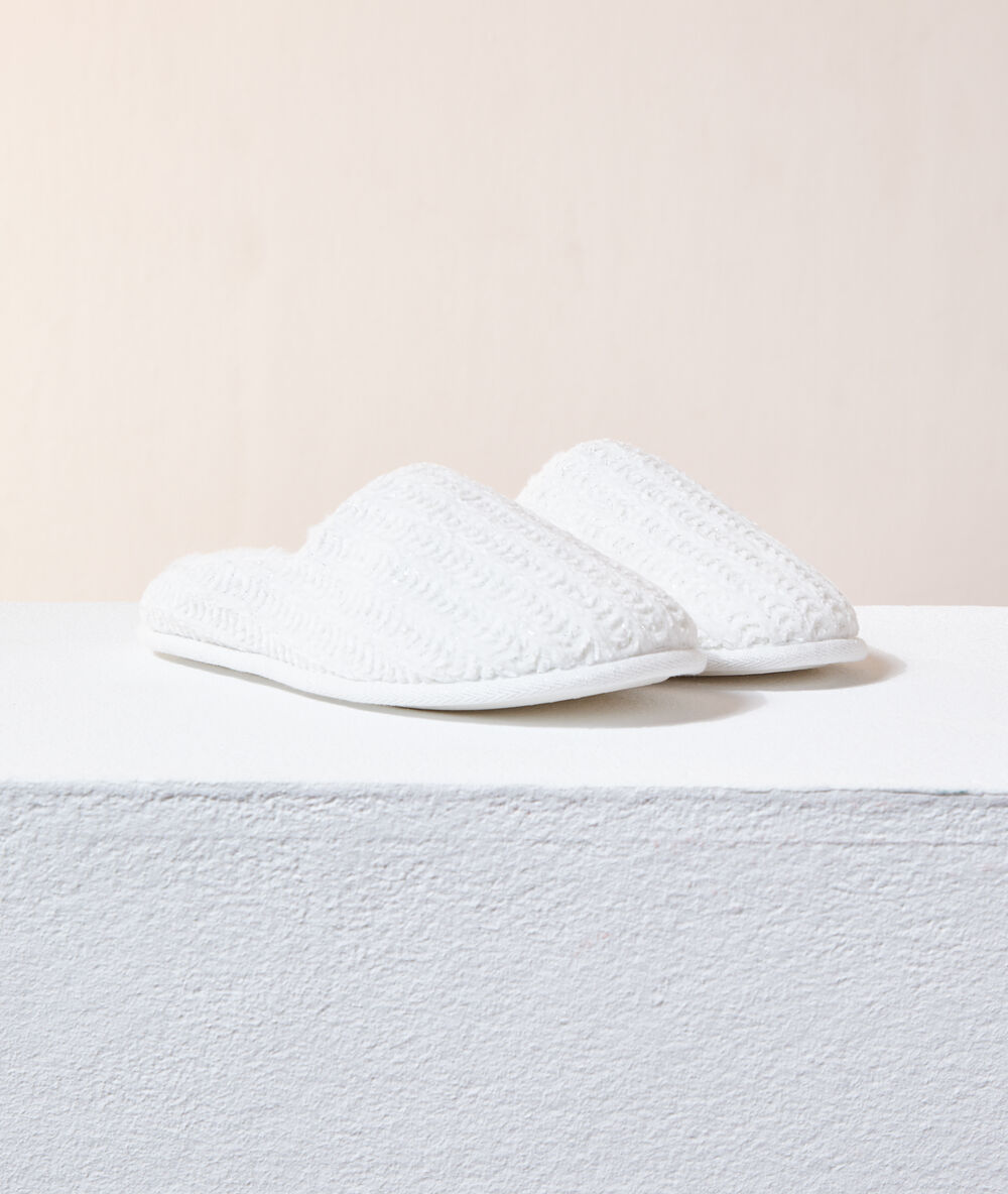 Quilted mules  off white.