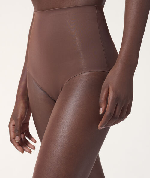 High waist briefs - level 3 : figure shaping brown.