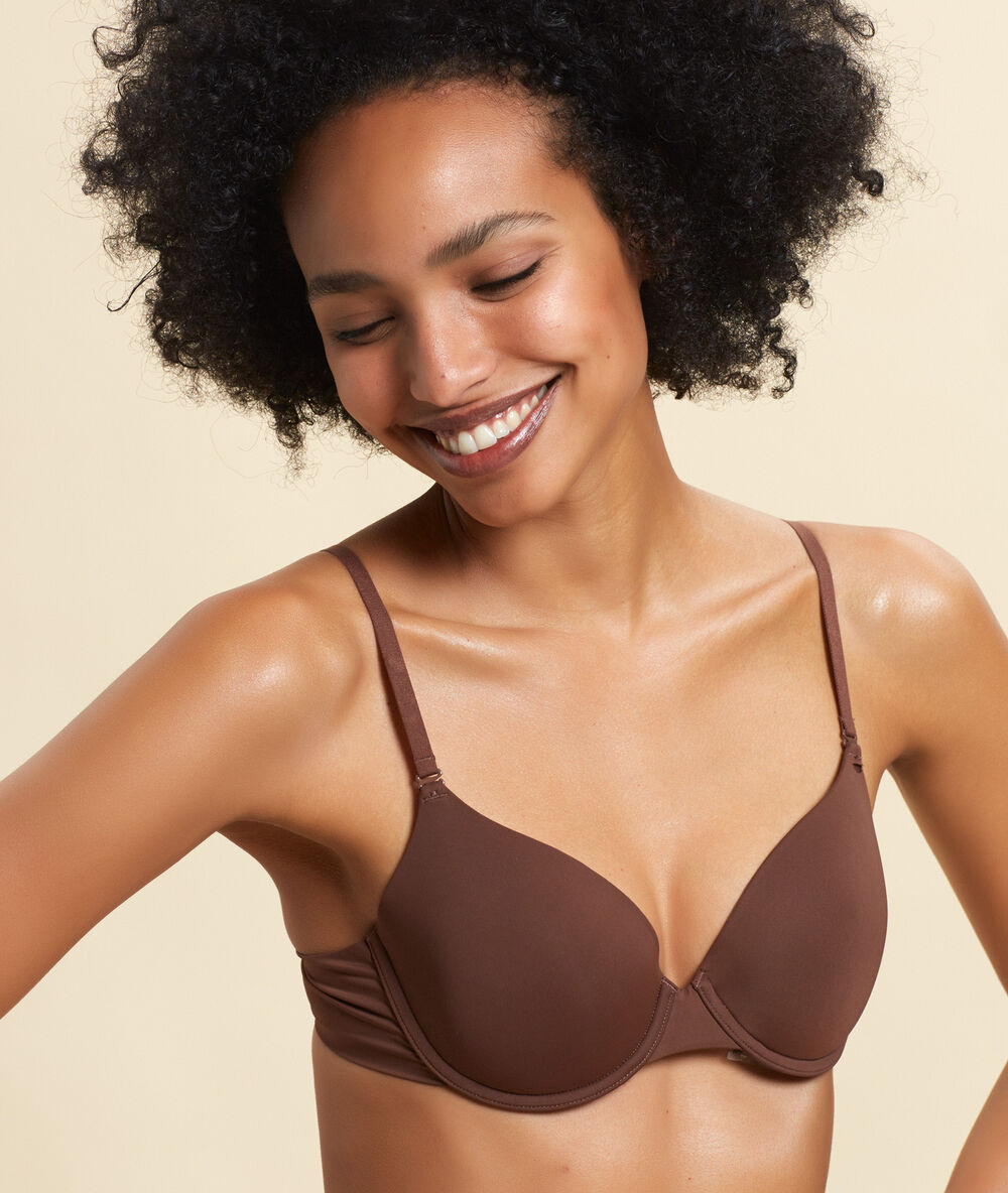 Bra n&deg;5 - microfibre light padded bra light brown.