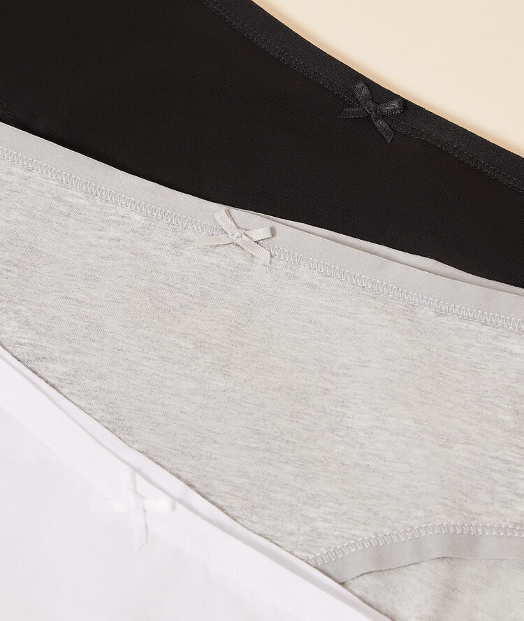 Pack of 3 coton shortys black / white/ grey.