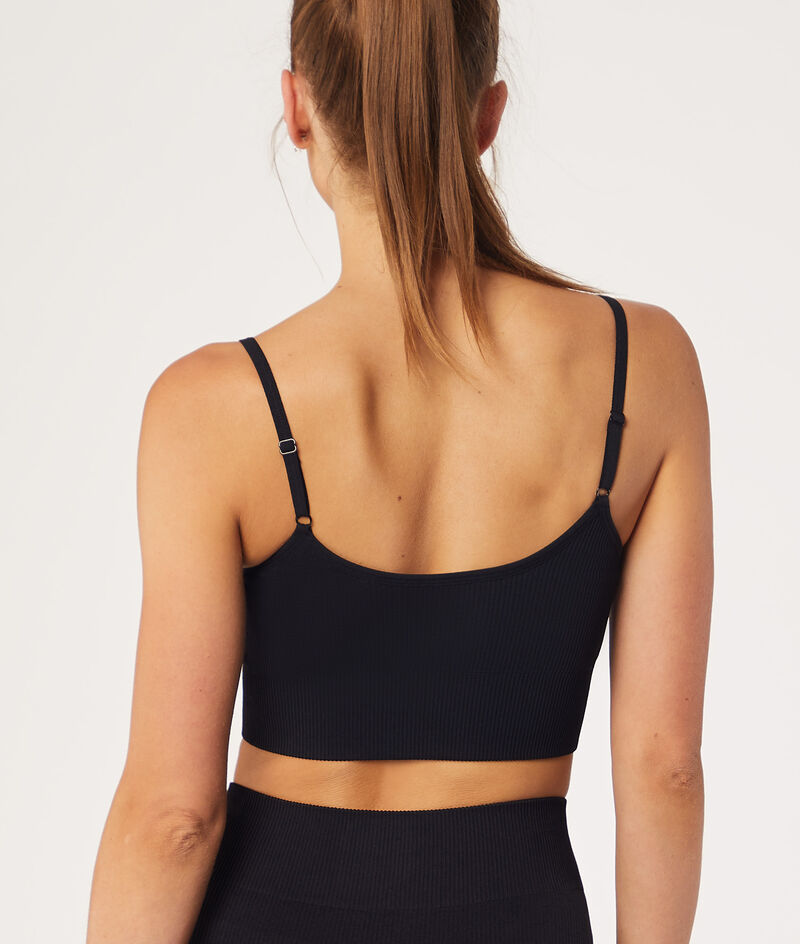 Seamless Ribbed Sports Bra;${refinementColor}