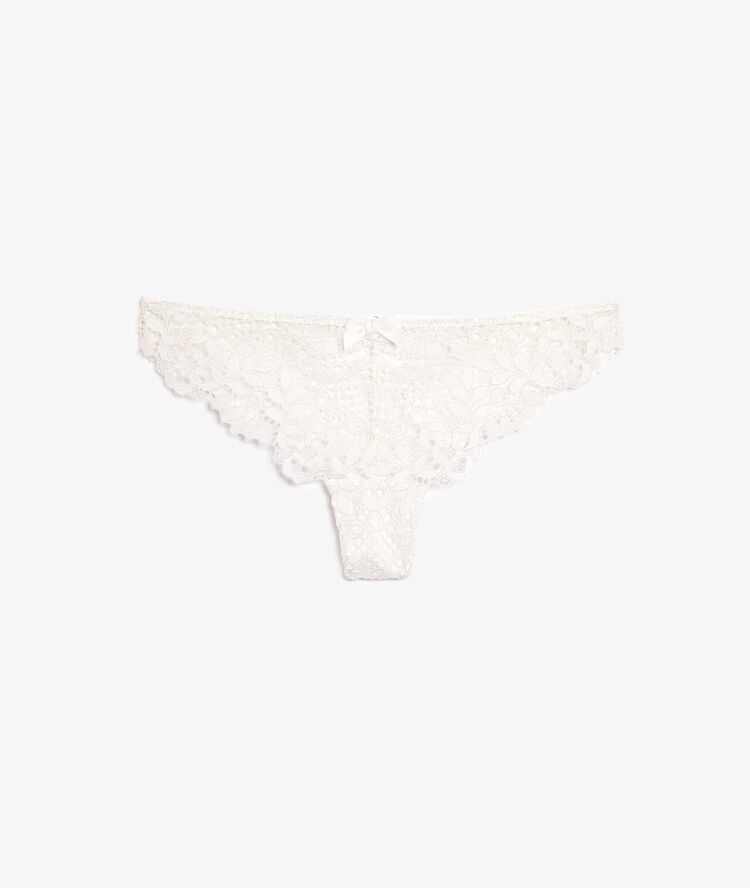 Tanga en dentelle perle.