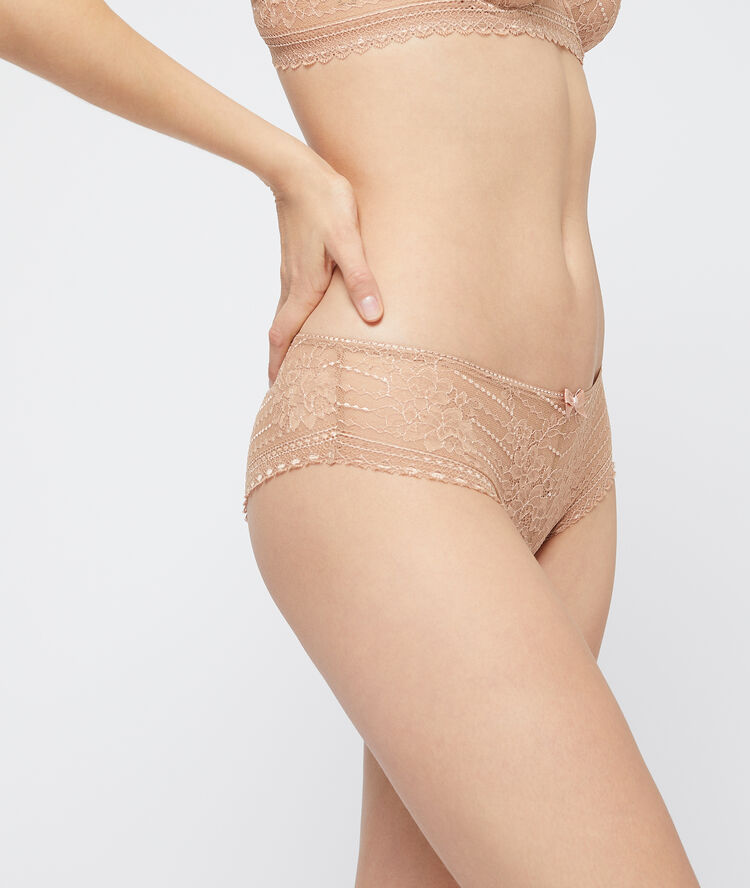 Lace floral knickers brief dune.